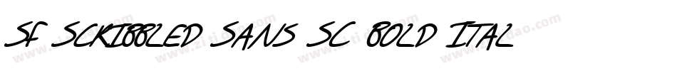 SF Scribbled Sans SC Bold Italic字体转换